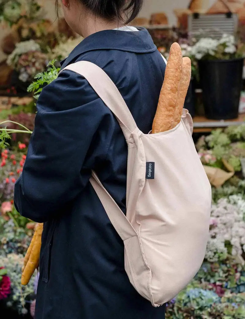 Notabag (Sand) Tote og Ryggsekk, Sammenleggbar (Pre-order)