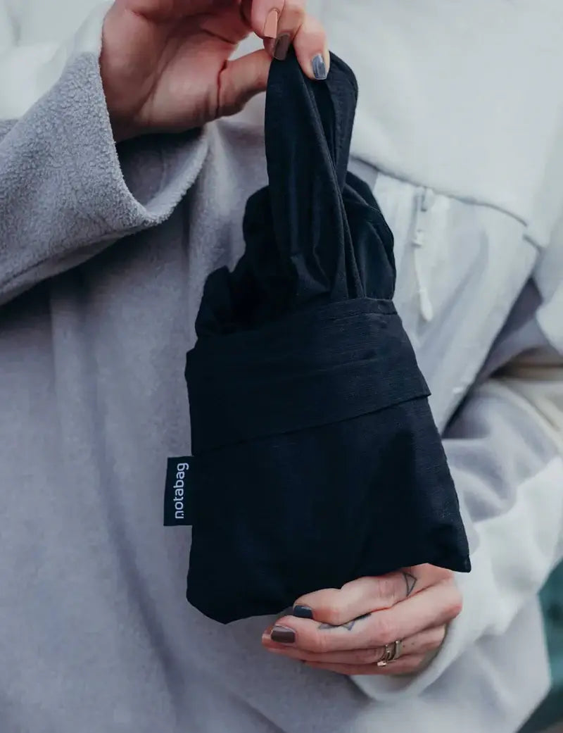 Notabag (Svart) Tote og Ryggsekk, Sammenleggbar (Pre-order)
